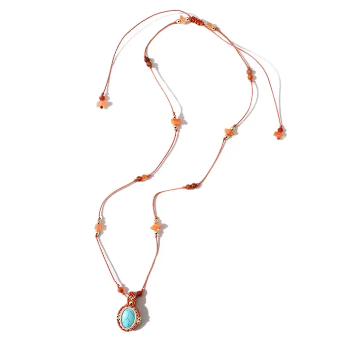 Collier 2025 en macramé tissé à la main, pendentif pour femmes, bijoux cadeau, nouvelle collection