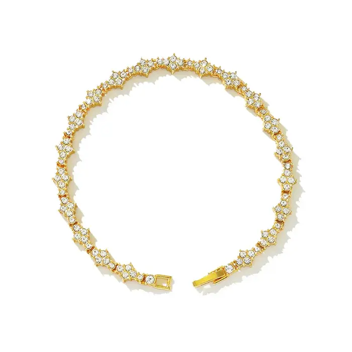 Bracelet rond en pierre et zircone cubique pour hommes