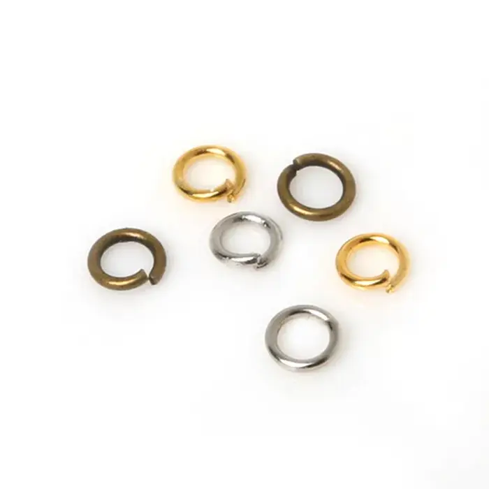 Bagues de saut ouvertes et fendues en or Rhodium Antique