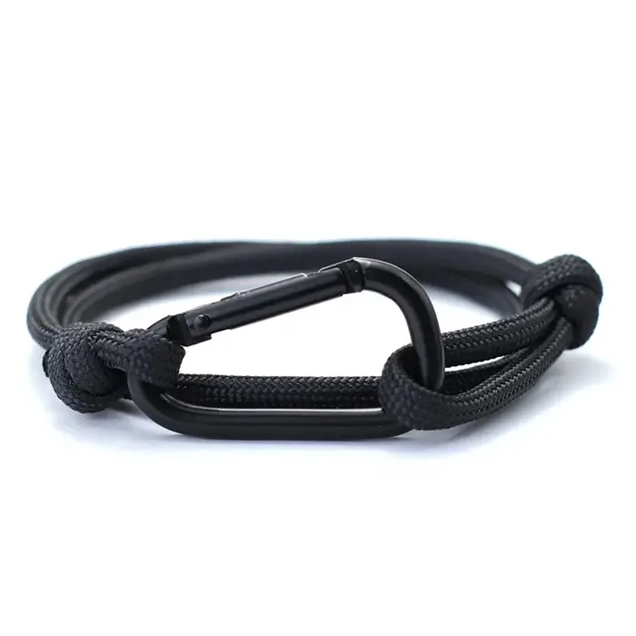 Bracelet d'alpinisme d'aventure en plein air pour hommes, fait à la main, Paracord réglable, mousque