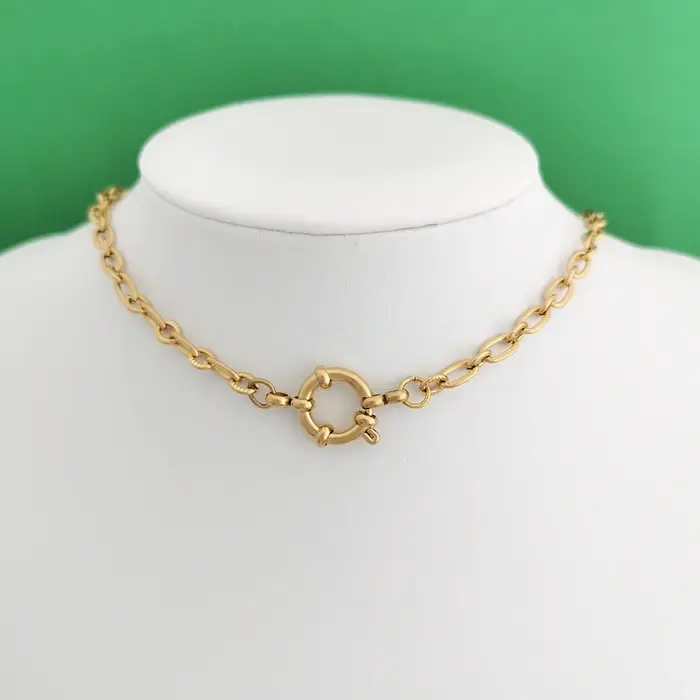 Collier en acier inoxydable avec pendentif ancre en or 18 carats pour femmes et hommes occasions spéciales comme anniversaire mariage et plus