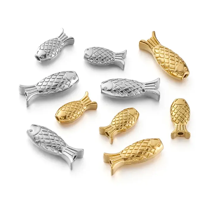 Perles d'espacement de poisson en acier inoxydable