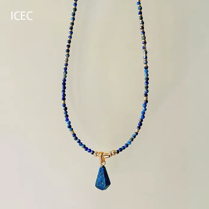 Collier de perles bleues au Design de Niche, tempérament de Style chinois, sens haut de gamme, Style froid, chaîne de clavicule superposée