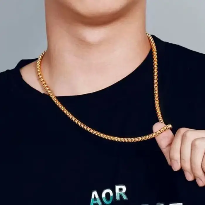 Collier Rond Rempli d'Or 18K pour Homme et Femme
