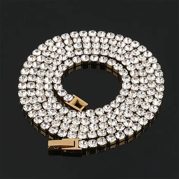 Collier gothique en acier inoxydable, chaîne de Tennis de 4mm, collier Hip Hop pour hommes, collier ras du cou en cristal de Zircon pour femmes, bijoux