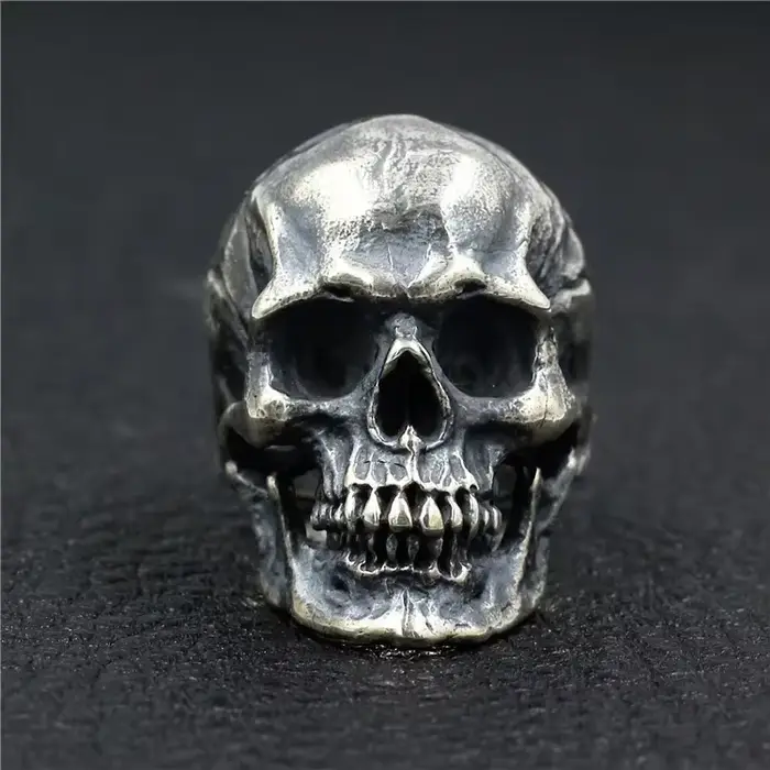 RapDuty-Bague tête de mort punk pour homme