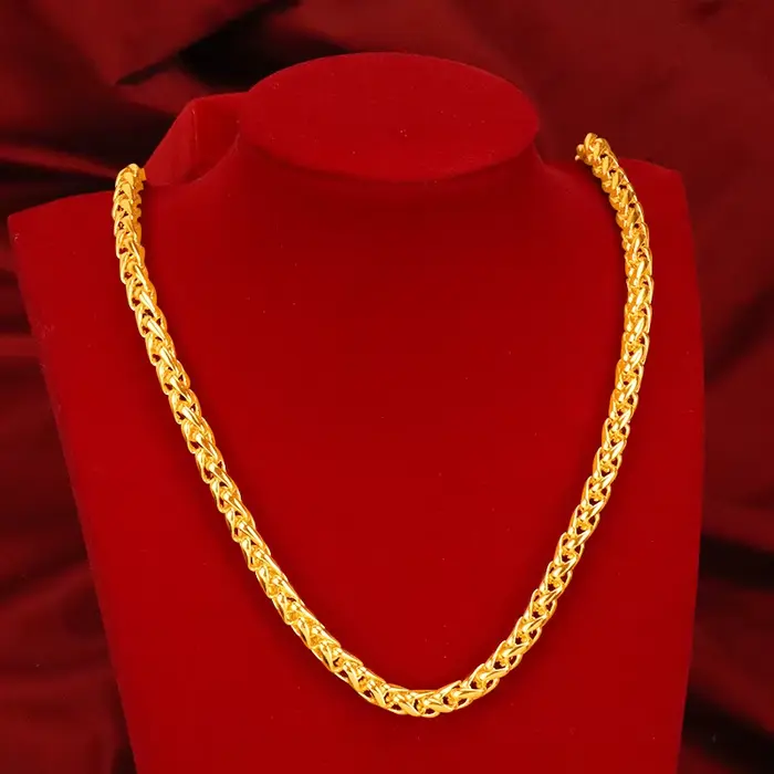 Corde de chanvre plaquée or 24 carats pour homme, Hip Hop, cadeau de bijoux JOJewelry, 60cm