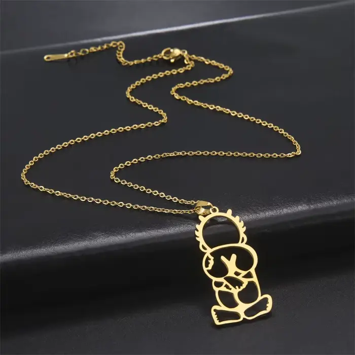 Handala pendentif collier pour femme homme chaîne tour de cou Palestine à cheveux pointus garçon collier en acier inoxydable bijoux en gros