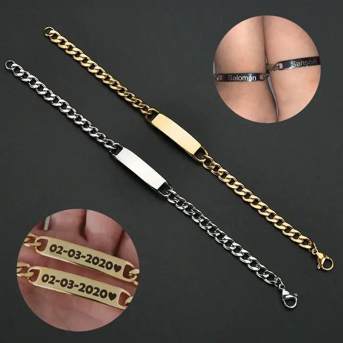 Bracelet Personnalisé avec Nom Gravé
