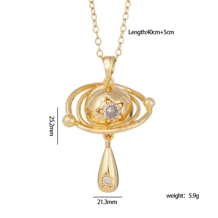 Collier planète créatif pendentifs saturne pour femmes et filles, accessoires de mode, strass brilla