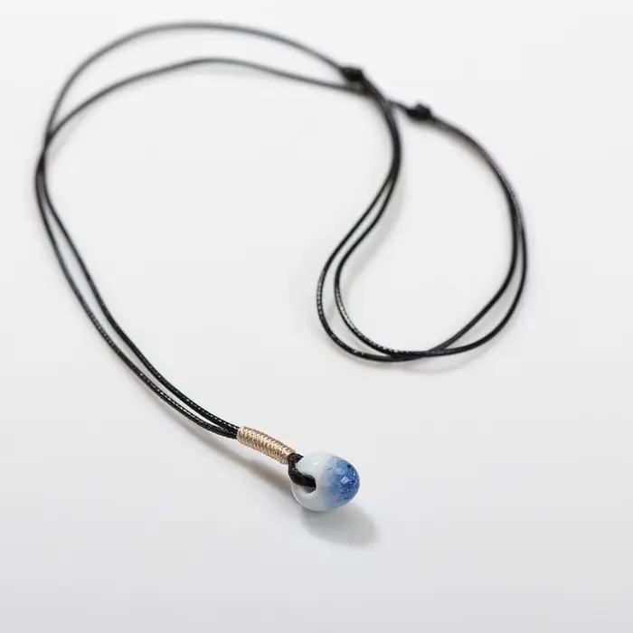 Collier Simple en Céramique Craquelée de Glace, Bijoux à la Mode, Vente en Gros, Cadeau pour Femme et Fille
