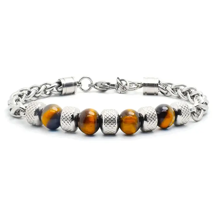 Bracelet à chaîne en titane et acier pour homme