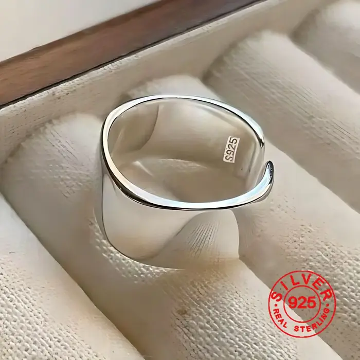 Bagues lisses couleur argent pour femmes et hommes, mode géométrique faite à la main, irrégulière, V
