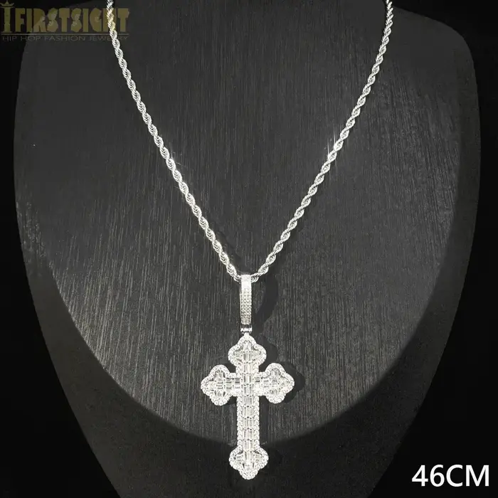 Collier croix infini glacé pour hommes et femmes