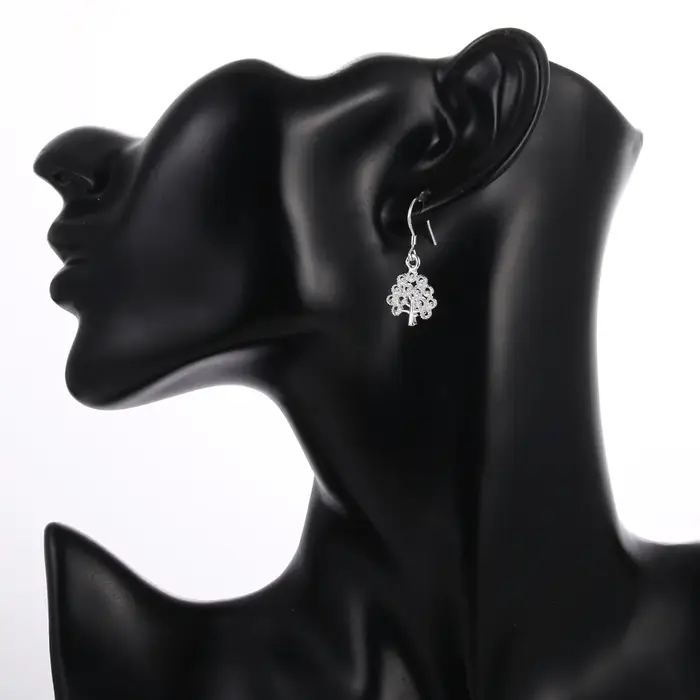 Nouvelle mode coréenne 925 en argent Sterling fine arbre pendentif collier boucles d'oreilles ensembles de bijoux pour les femmes fête de mariage cadeaux de vacances