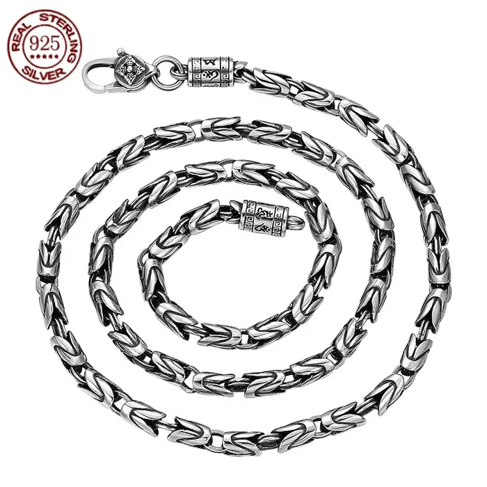 Nouvelle mode 2025, collier 100% argent sterling S925 6MM