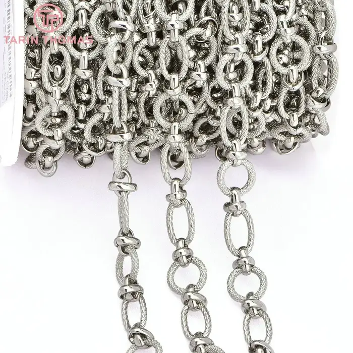 (8436) 50CM 11x2MM 8.5x14MM 24K couleur or laiton collier chaînes Bracelet