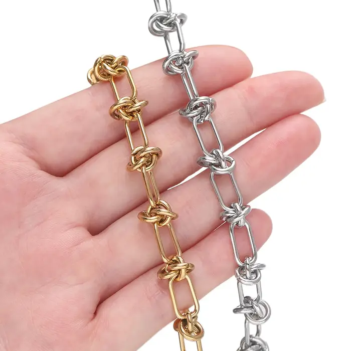 Chaînes à nœuds en acier inoxydable dorées pour bricolage bijoux DIY fabrication colliers bracelets accessoires de fabrication de bijoux occasions spéciales