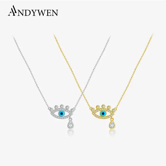 Collier en argent sterling 925 oeil bleu avec perles d'eau douce pour femmes occasions spéciales et quotidienne