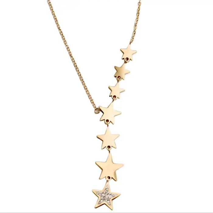 XIYANIKE 316L acier inoxydable étoiles Zircon colliers breloques chaîne colliers ras du cou 2021 nouveau pour les femmes mode bijoux Collier