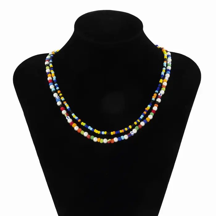 Collier tendance pour homme de haute qualité, nouveau collier en perles colorées, style bohème, ense
