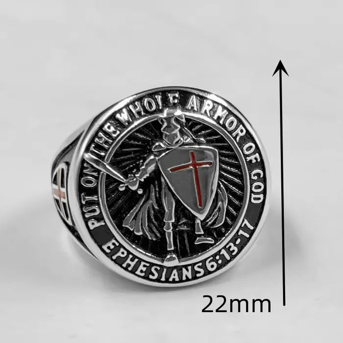 Bague à motif de croix chrétienne pour hommes