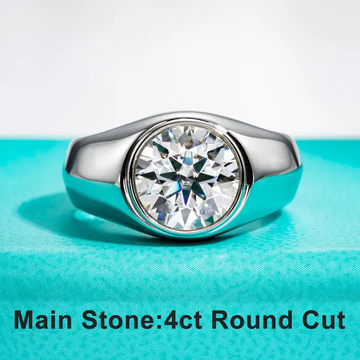Bague en argent sterling 925 sertie de moissanite de 4 carats élégante pour femmes occasions d'engagement et cadeaux d'anniversaire