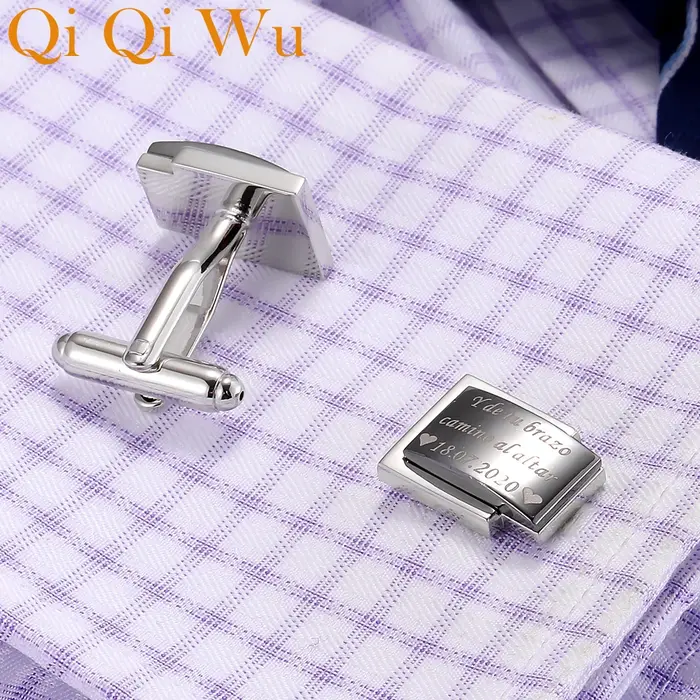 Boutons de manchette personnalisés pour chemises noires pour hommes