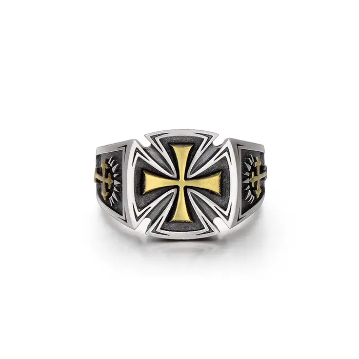 Bague rétro Croix de Guerre pour hommes