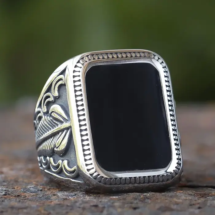 Bague chevalière turque Vintage faite à la main pour hommes et femmes
