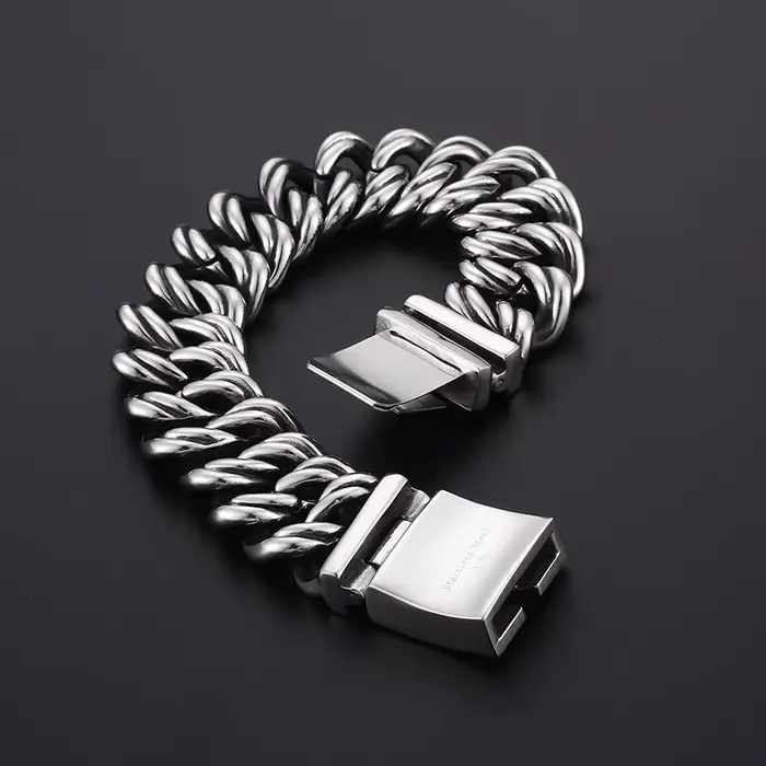 Chaîne en acier inoxydable de 22MM pour hommes, bracelets de poignet, bijoux de motard, bracelets pour hommes, cadeau pour petit ami