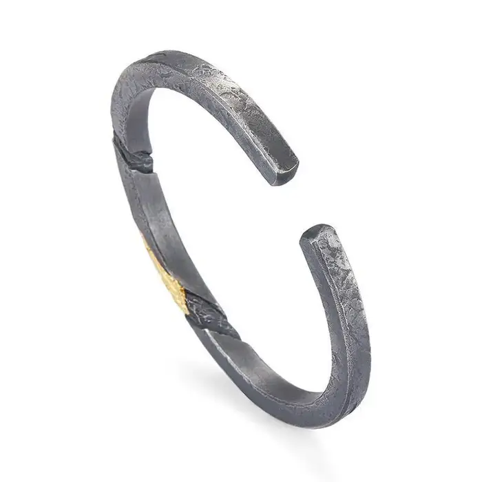 Bracelet Bracelet rétro en argent pour hommes avec bracelet fait main