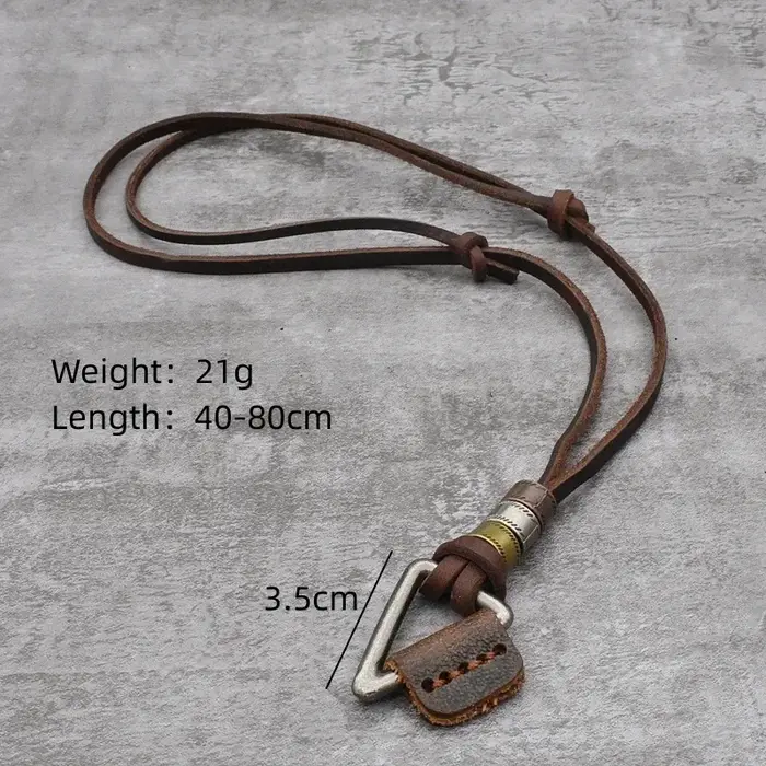 Collier en cuir véritable JoChoker avec pendentif géométrique pour homme et femme style ethnique rock punk occasion spéciale anniversaire