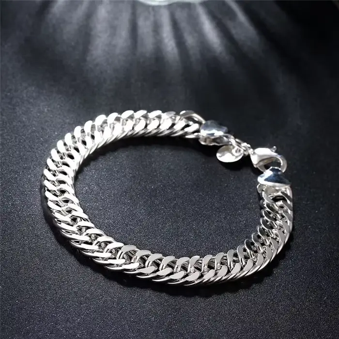 Bracelet à breloques en argent 925 élégant pour hommes et femmes, bijou moderne et noble pour occasions spéciales