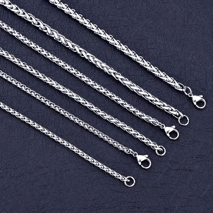 Prix de gros largeur 4MM chaîne en acier inoxydable collier pour hommes mode Hip-Hop Rock Style cadeau bijoux titane