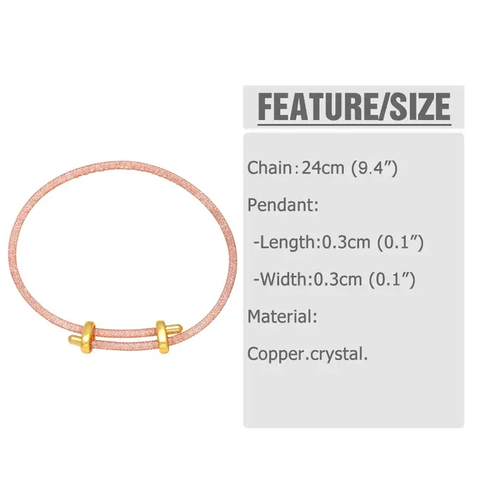 OCESRIO mode maille cristal Bracelet chaîne cuivre soie Tube