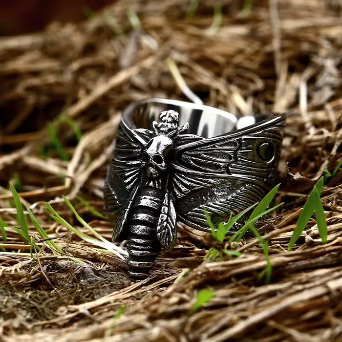 Beier-Bague en Acier Inoxydable pour Homme, Design Créatif, SION L, Vintage, Acherontia LachOutre, Tête de Mort, Personnalité, Punk, Bijoux, 2022