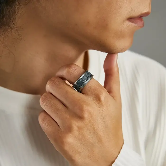 Bague Punk gothique ouverte réglable pour hommes