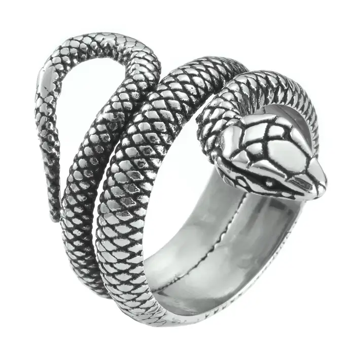 Bague serpent en acier inoxydable 316L, Style Vintage, pour femmes et hommes, à la mode, pour fête