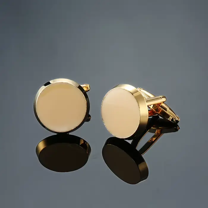 Boutons de manchette en cuivre or et or pur coniques pour homme élégants occasions spéciales mode accessoires vêtements de luxe