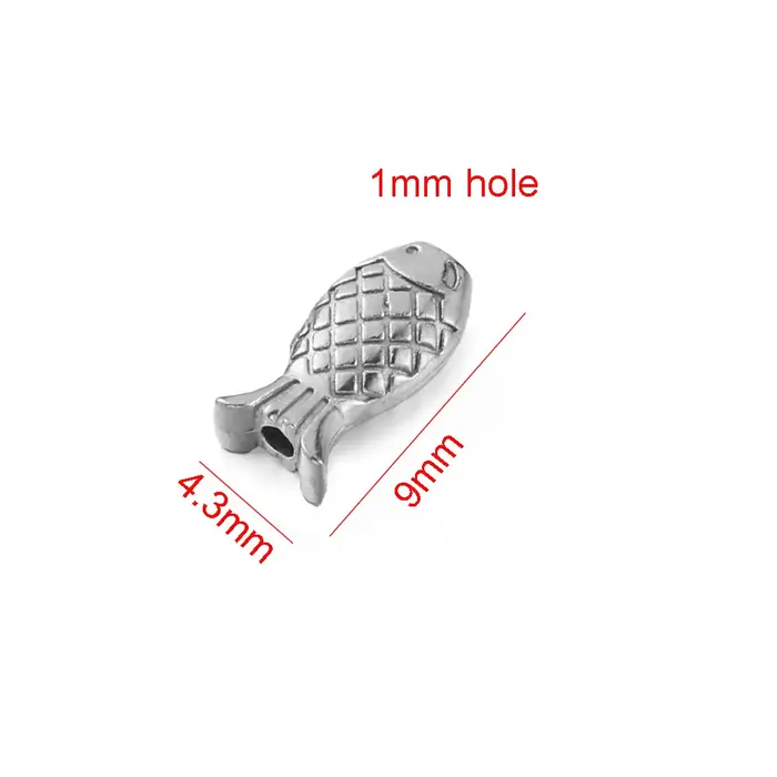 Perles d'espacement de poisson en acier inoxydable