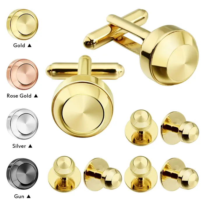 Ensemble de Boutons de Manchette et Clous HAWSON en Métal pour Hommes Occasions Spéciales Cadeau Luxe Cufflinks et Studs Mode Polyvalent