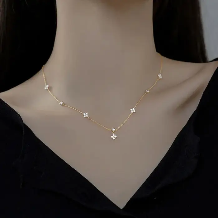 Collier trèfle porte-bonheur S925