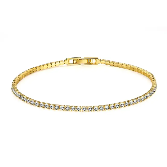 Bijoux en argent Sterling 925, Bracelet de Tennis de 16cm à 19cm, zircone de 2mm, cadeau d'anniversaire, Bracelet en argent Sterling véritable
