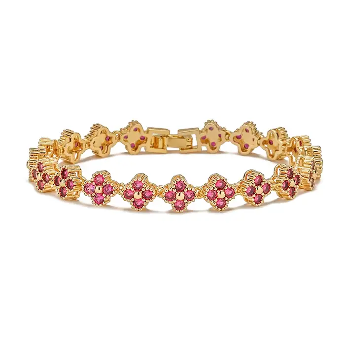 Ensemble de bijoux rétro en laiton plaqué or avec motif floral et zircone cubique blanche pour femmes occasions spéciales