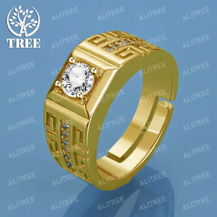 SHSTONE – bagues réglables en or Sterling 925 pour hommes et femmes, en Zircon, pour fête de mariage