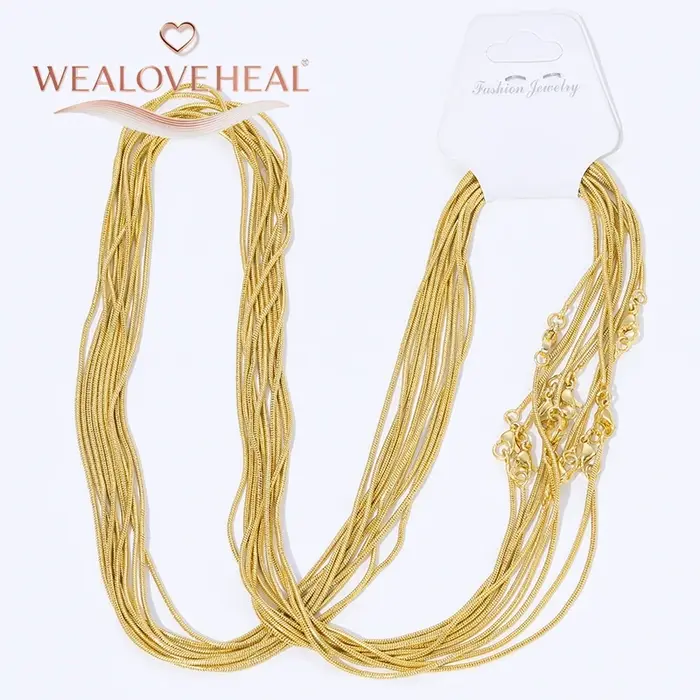 Chaînes de collier de luxe en laiton plaqué or 18 carats