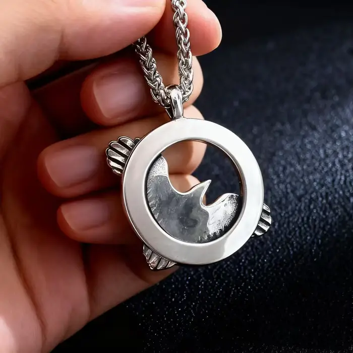 HNSP – collier avec pendentif corbeau Viking
