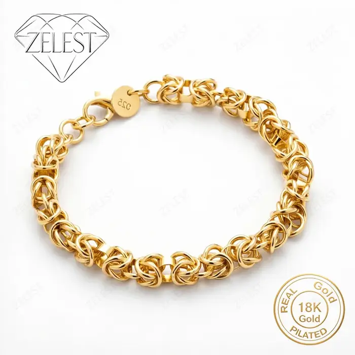 Bracelet tressé délicat plaqué or 18 carats de 8 pouces, bijoux élégants pour fêtes et mariages pour