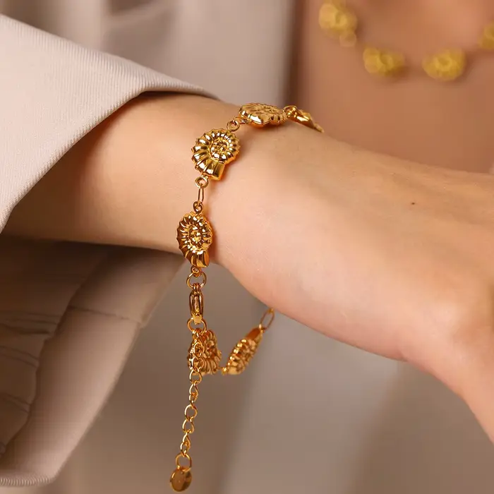 Ensemble de bijoux coquillage plaqué or en acier inoxydable pour femme, idéal pour les vacances d'été et les occasions spéciales
